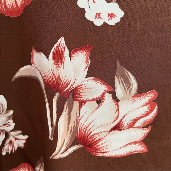 EUC Rikki J vintage silky maxi floral skirt - back zip - Picture 4 of 6